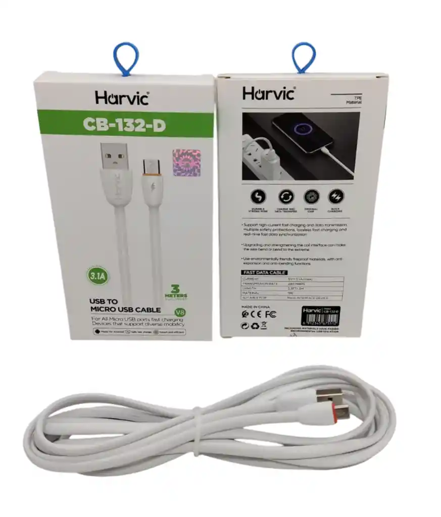 Cable Usb A V8 Harvic 132