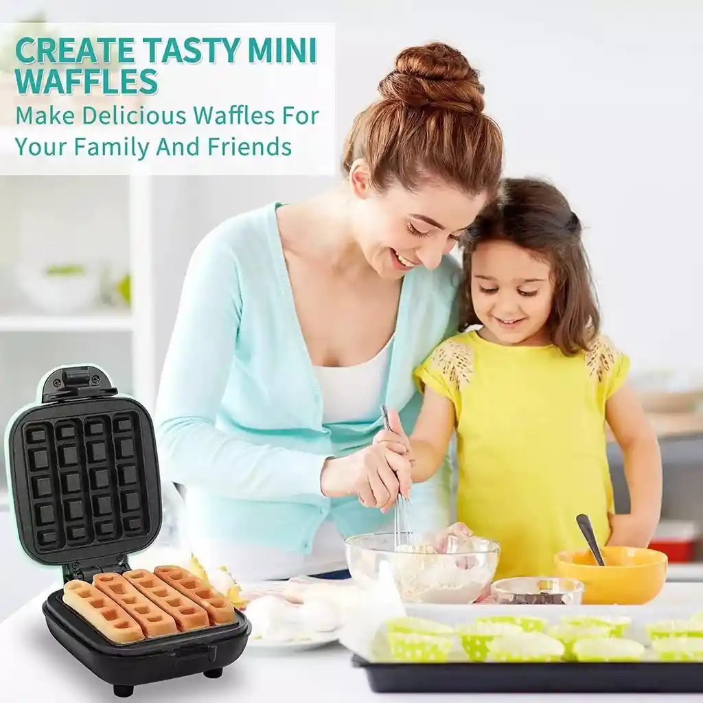 Mini Waflera Para Hacer Gofres, Fácil De Limpiar Cuadrada