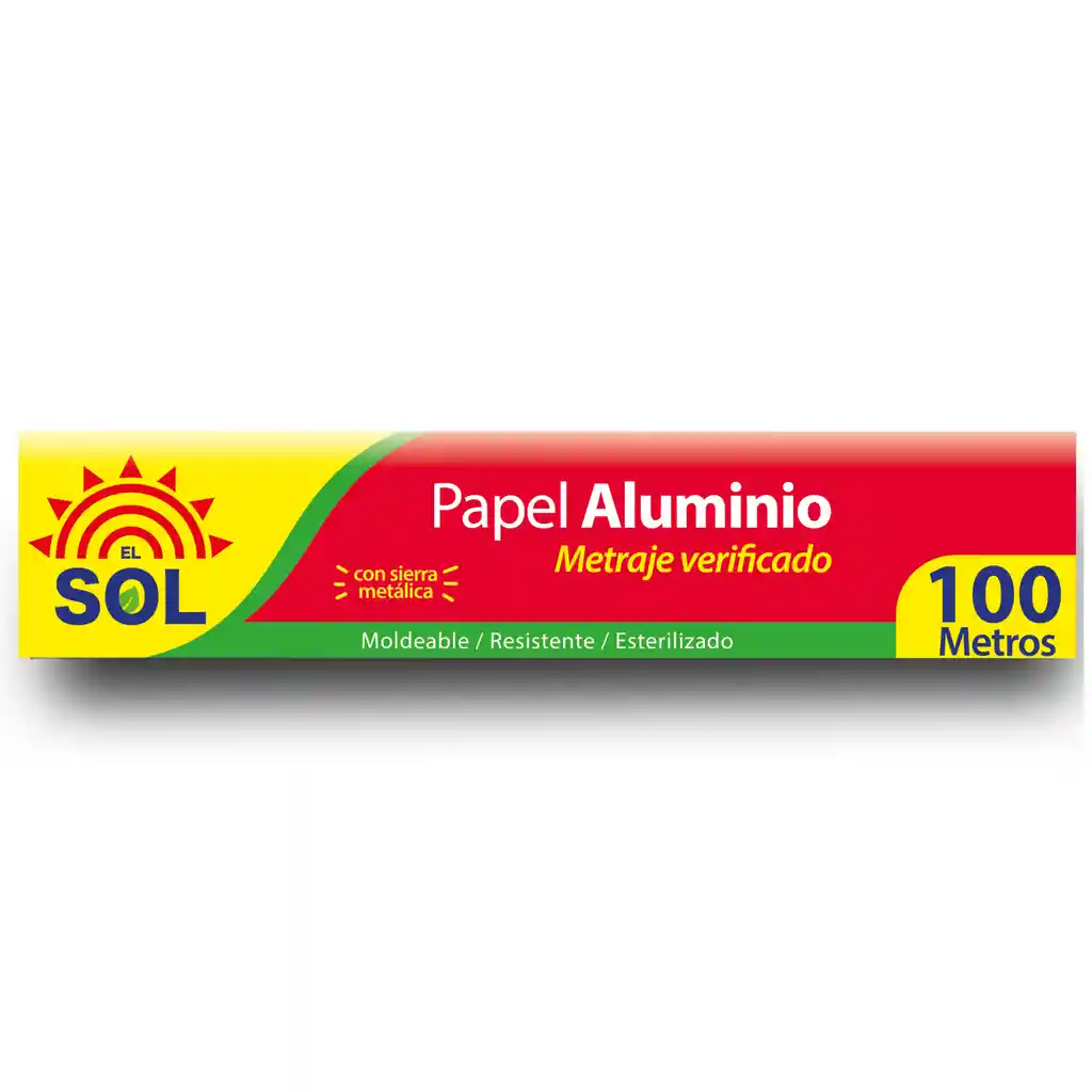 El Sol Papel Aluminio 100 Mts X 30 Cm