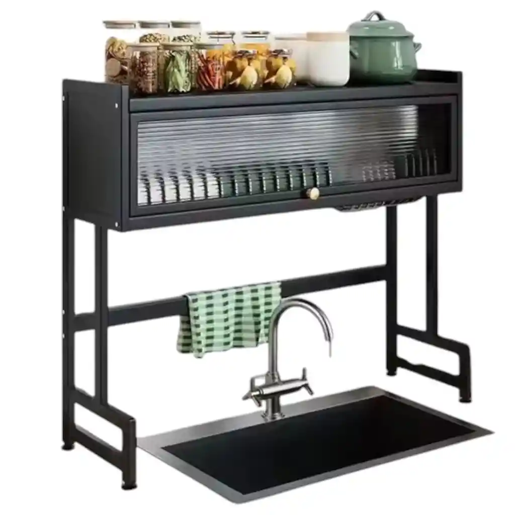 Organizador De Loza Con Tapa Para Cocina Moderna Y Ordenada