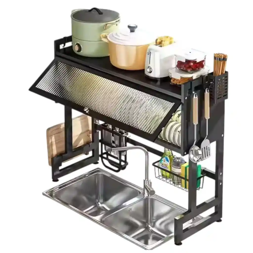 Organizador De Loza Con Tapa Para Cocina Moderna Y Ordenada