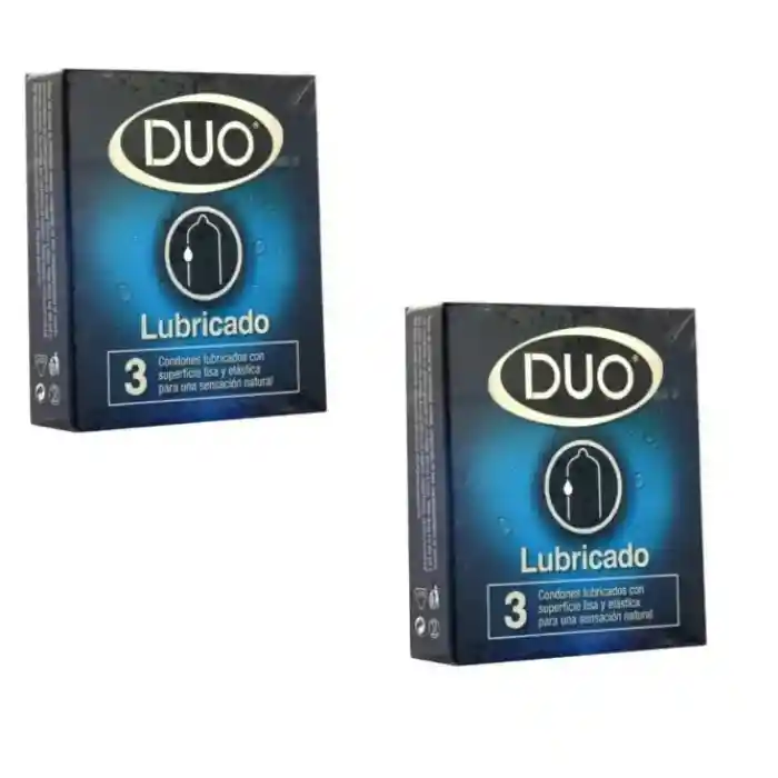 *2 Condones Duo Lubricado Preservativo *3