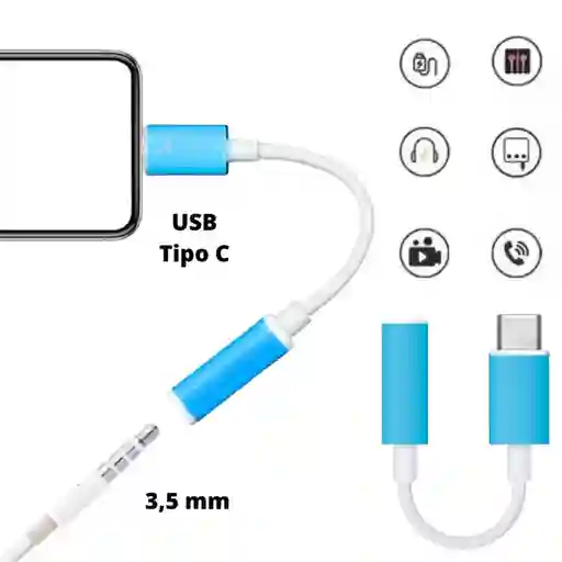 Adaptador De Audio Tipo C A Jack 3.5mm