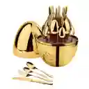 Set De Cubiertos Con Base En Forma De Huevo Elegante