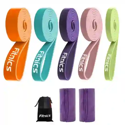 Bandas Elasticas Resistencia Fitnics Set X5 Gym Crossfit
