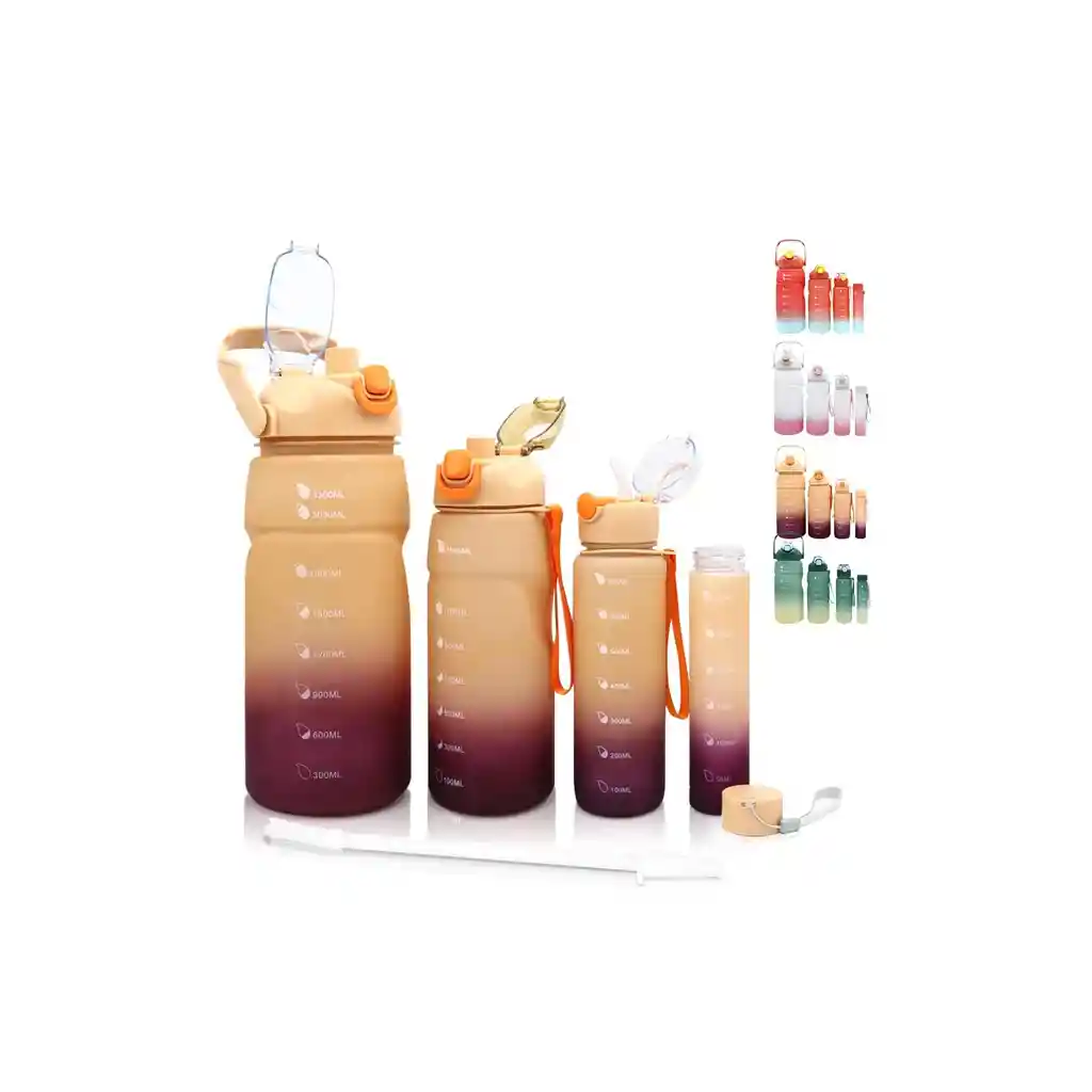 Termos X4 Para Agua Bebidas De Gym Plástico Motivacionales