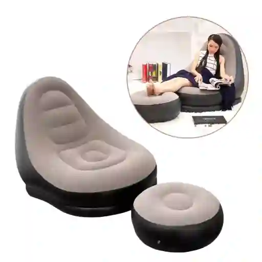 Sofa Inflable Con Reposapies Comodo Portatil Para Sala