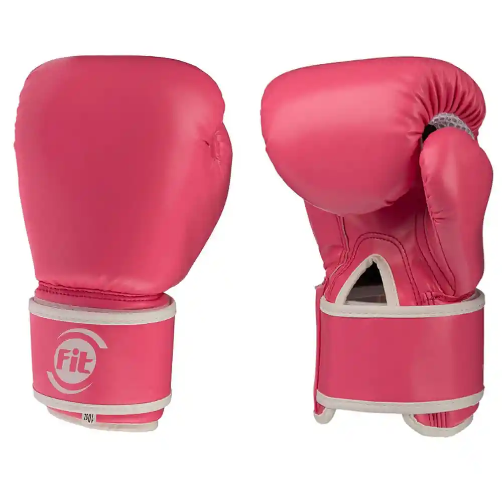 Combo Guantes Boxeo 10 Oz Y Vendaje Boxeo Fucsia