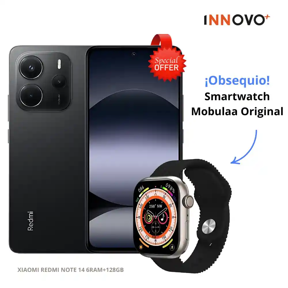 Celular Xiaomi Note 14 128gb 6 Ram + Obsequio Reloj Smartwatch Mobulaa
