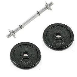 Combo Barra Mancuerna Individual 1pul (35cm) + Discos 2.5kg C/u
