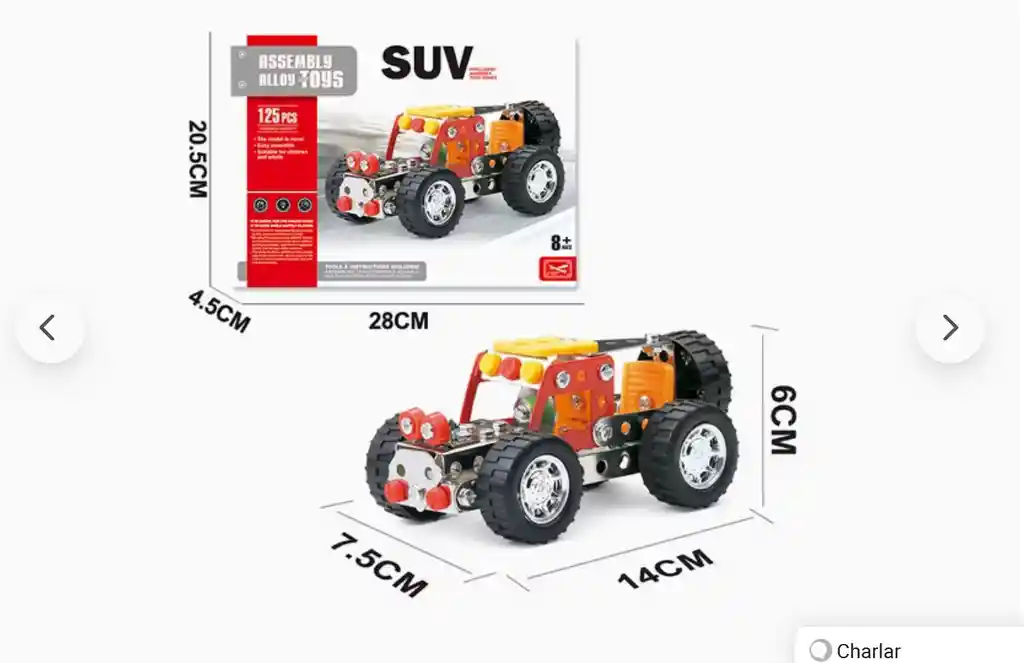Kit Juguete De Armar: Campero Metalico 4x4 125 Piezas