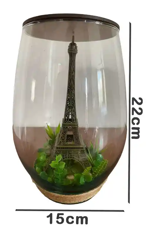 Adorno Torre Eiffel En Jarron De Vidrio