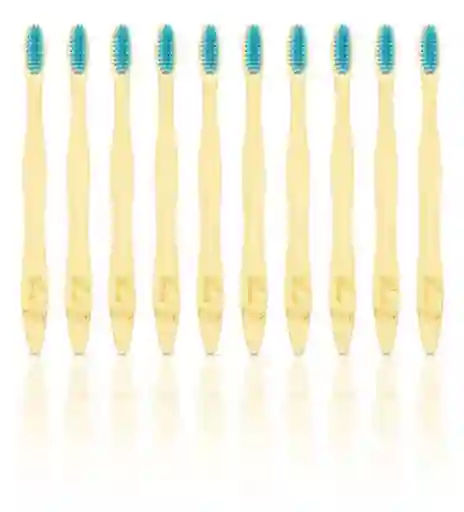 Cepillo De Dientes En Bambu Adulto Azul 10 Unidades Ecotrade