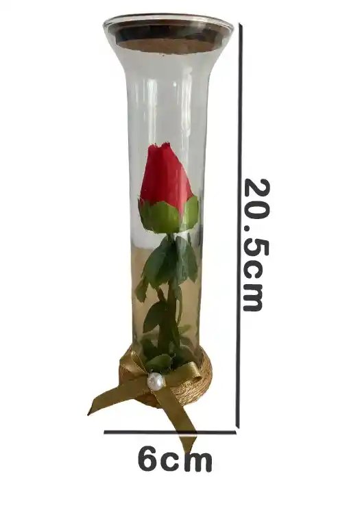 Rosa Artificial Decorativa En Cristal