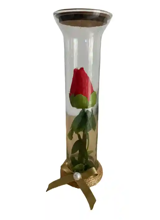 Rosa Artificial Decorativa En Cristal
