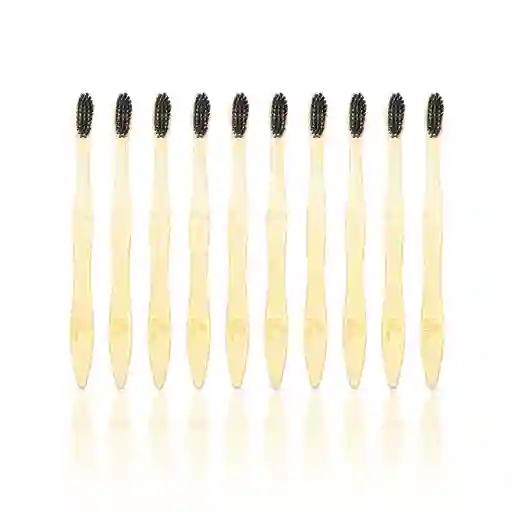 Cepillo De Dientes En Bambu Adulto Negro 10 Unidades Ecotrade
