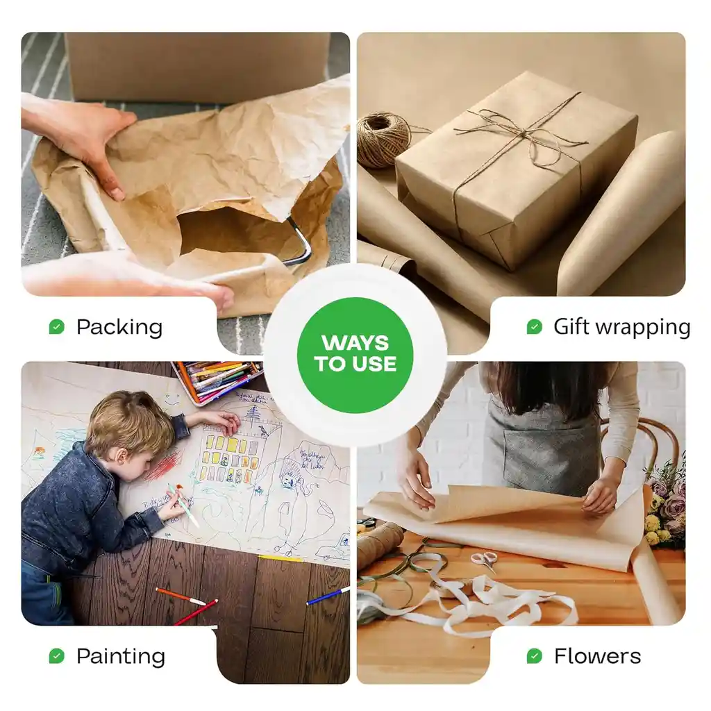 Papel Kraft 150 Metros X 18 Pulgadas Rollo De Papel Para Envolver Empacar