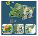 Dinosaurio Triceratops Engranajes Luces Sonido 360 Giratorio