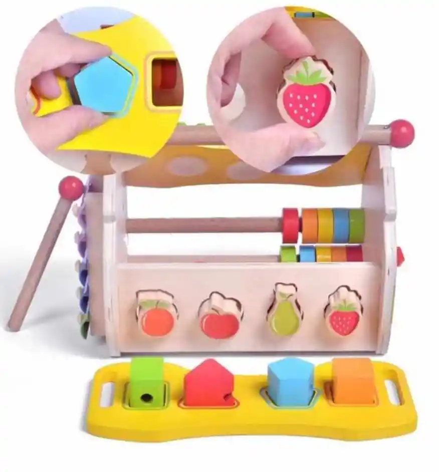 Juguete En Madera Didáctico - Casa Multifunción 7 En 1