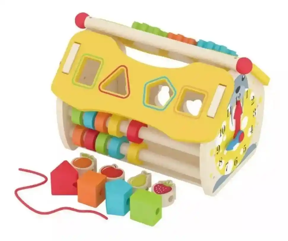 Juguete En Madera Didáctico - Casa Multifunción 7 En 1
