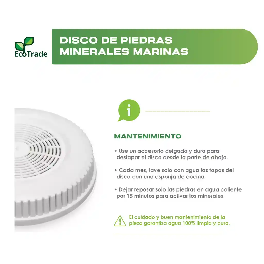 Disco Piedras Pequeño Filtro Purificador Agua Ecotrade