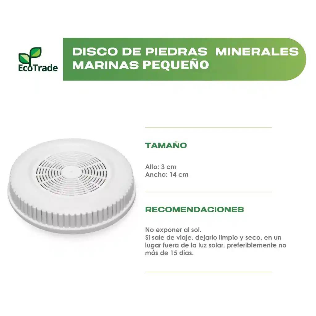 Disco Piedras Pequeño Filtro Purificador Agua Ecotrade