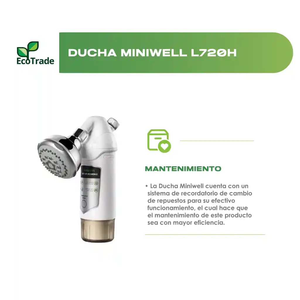 Ducha Con Sistema De Filtro Purificador Agua Miniwell
