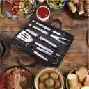 Set De Bbq 15 Piezas Asado En Acero Inoxidable