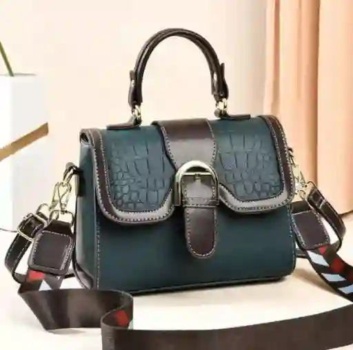 Bolso Fatima Negro Con Verde
