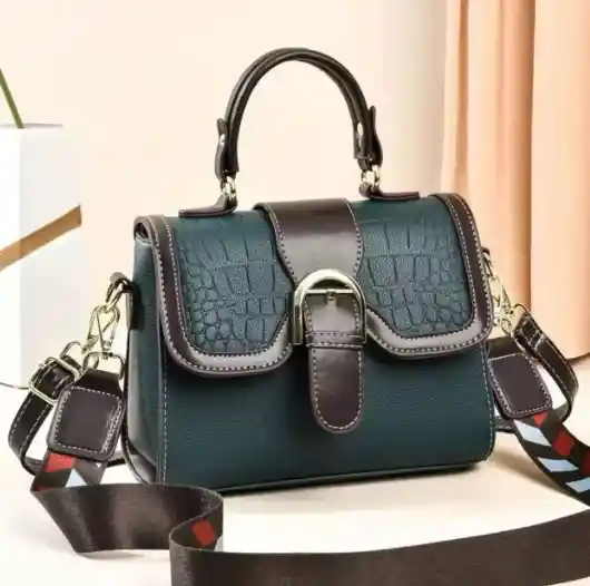 Bolso Fatima Negro Con Verde