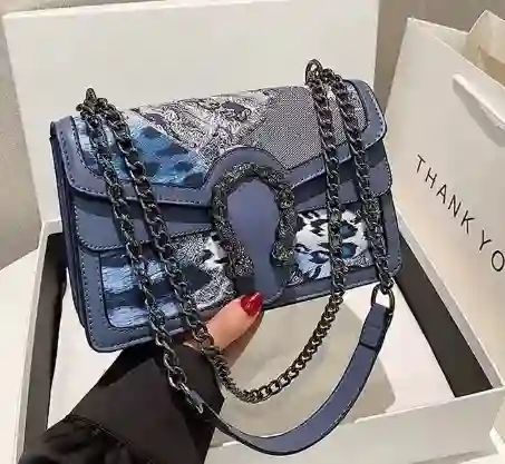 Bolso Cobra Print Azul