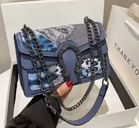 Bolso Cobra Print Azul