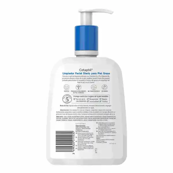 Limpiador Liquido Facial Diario Cetaphil Para Piel Grasa 473ml