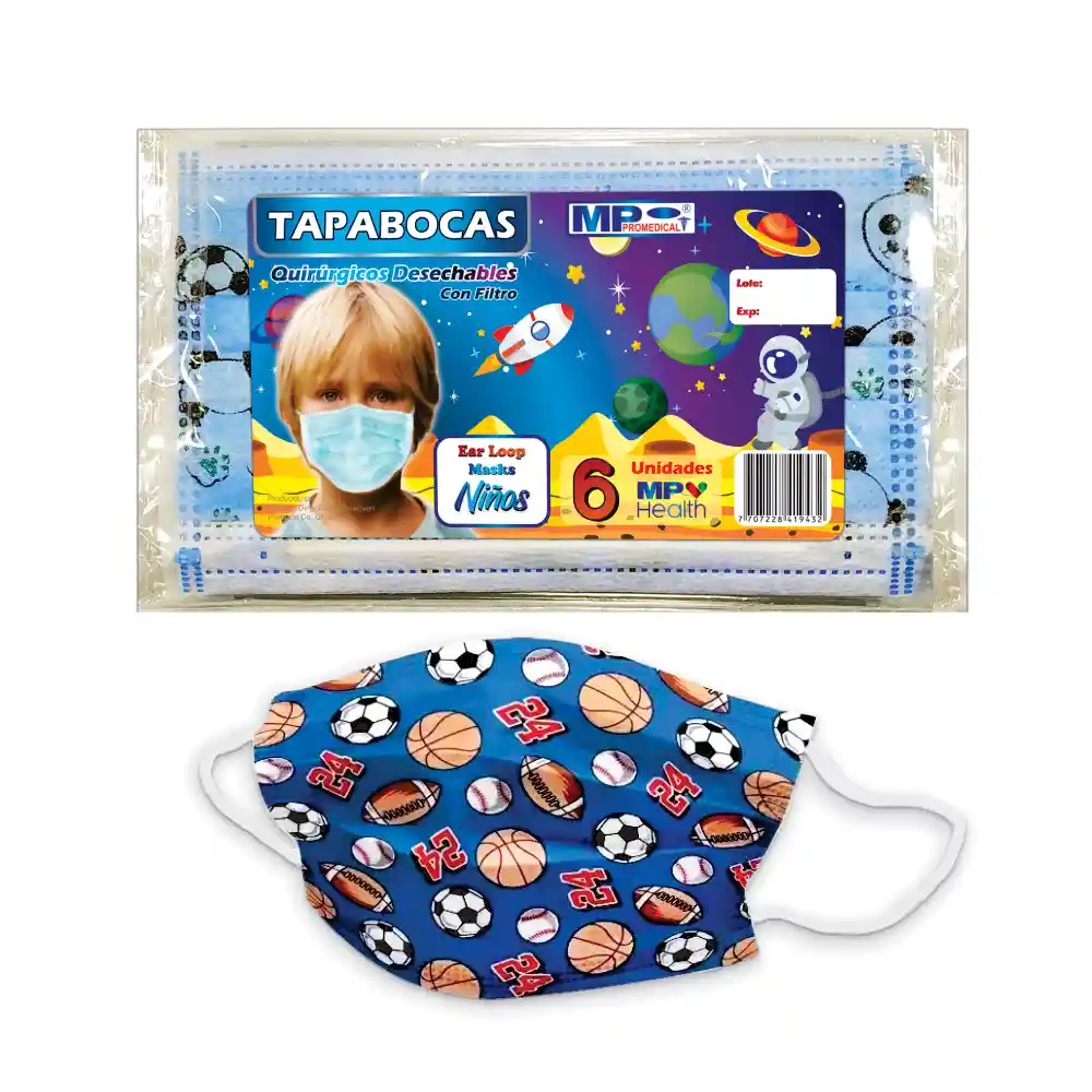 Tapabocas Bolsa Niño X 6