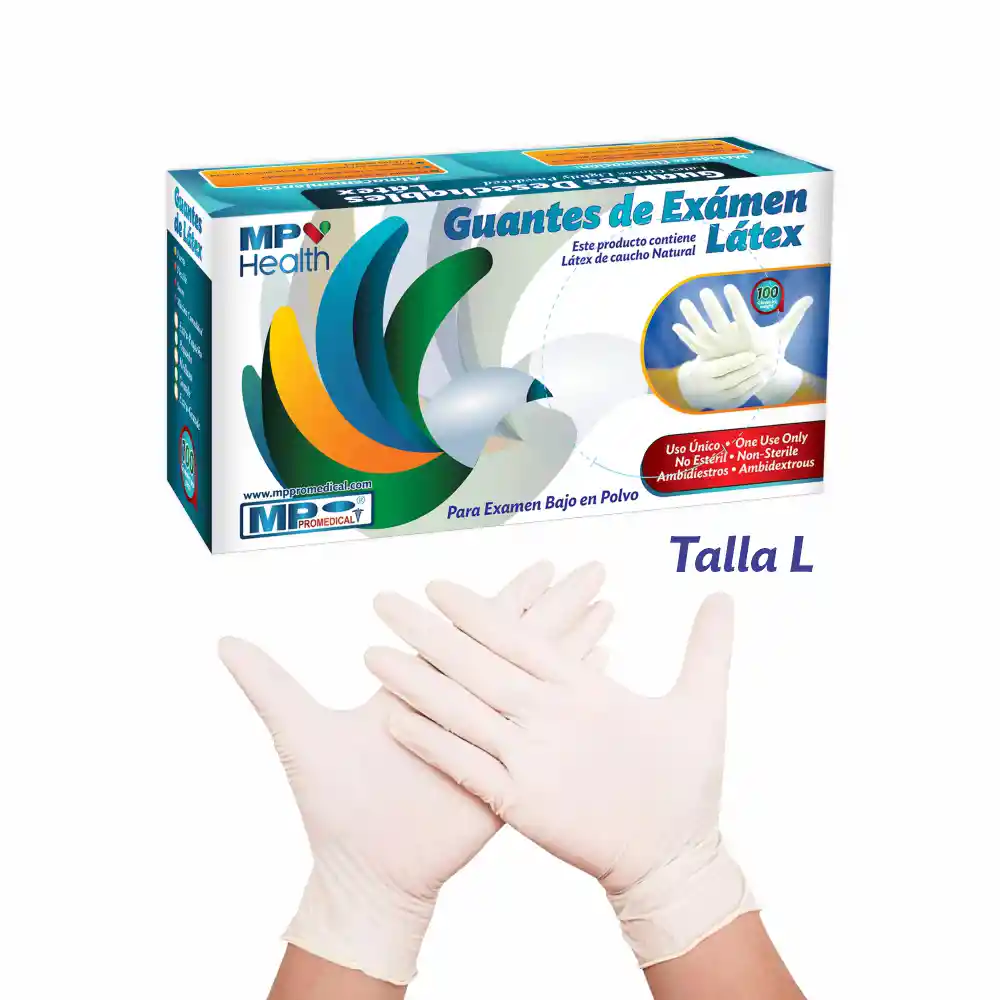 Guantes De Latex Bajo En Polvo Talla L X 100