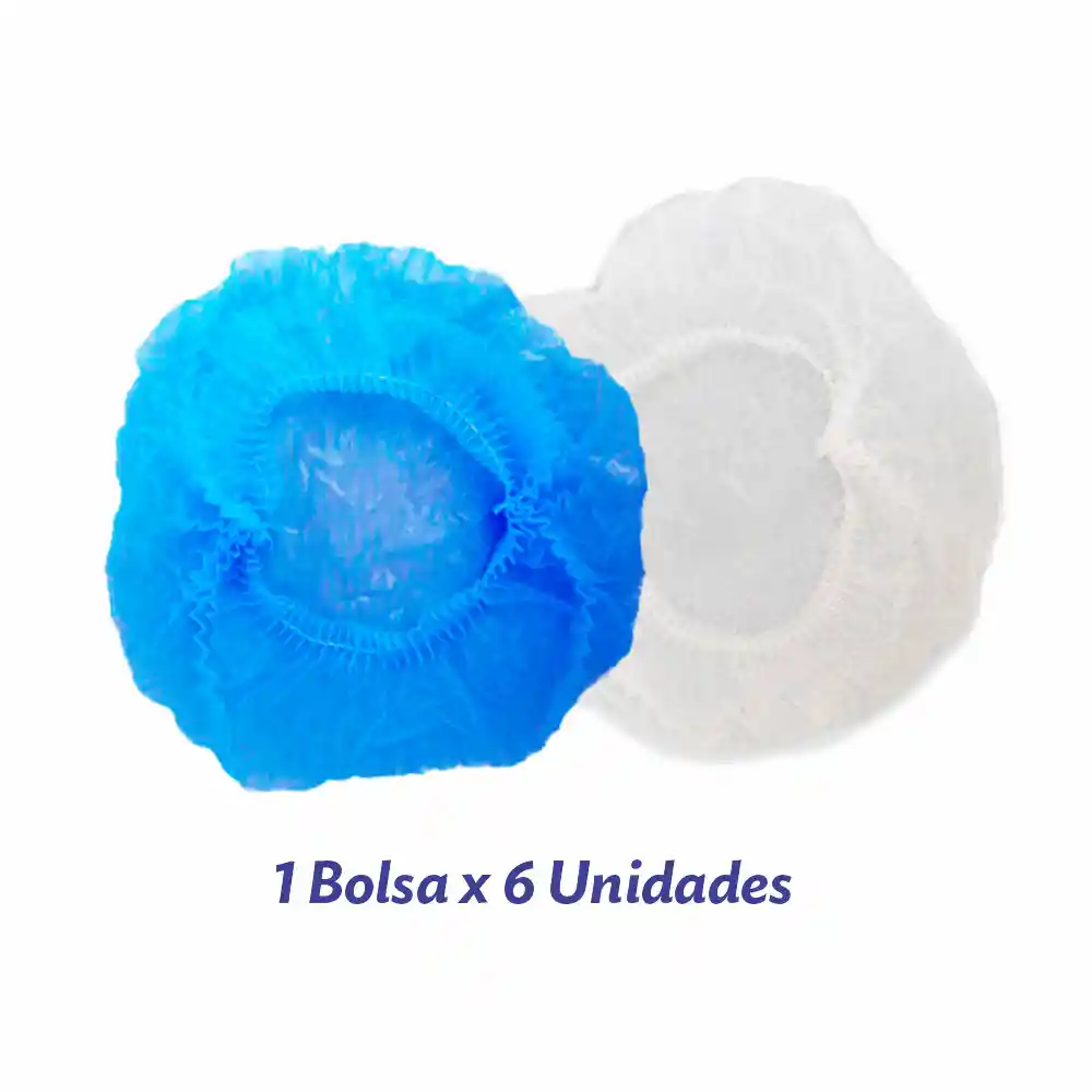 Gorro Tipo Oruga Azul O Blanco Bolsa X 6