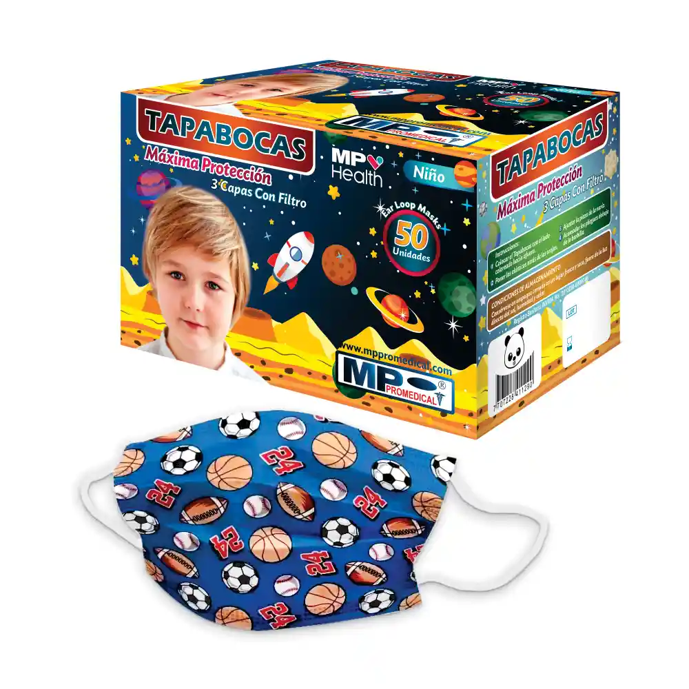 Tapabocas Bolsa Individual Niño X 50