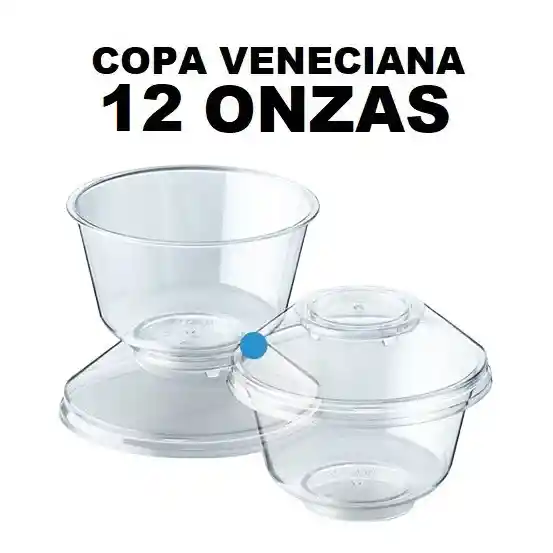 Darnel Copa Veneciana 12 Oz Cristal Con Tapa X 10und
