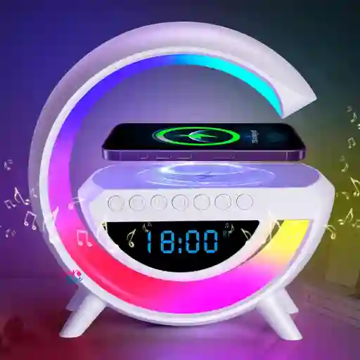 Lámpara Led Cargador Inalámbrico Parlante Altavoz Bluetooth