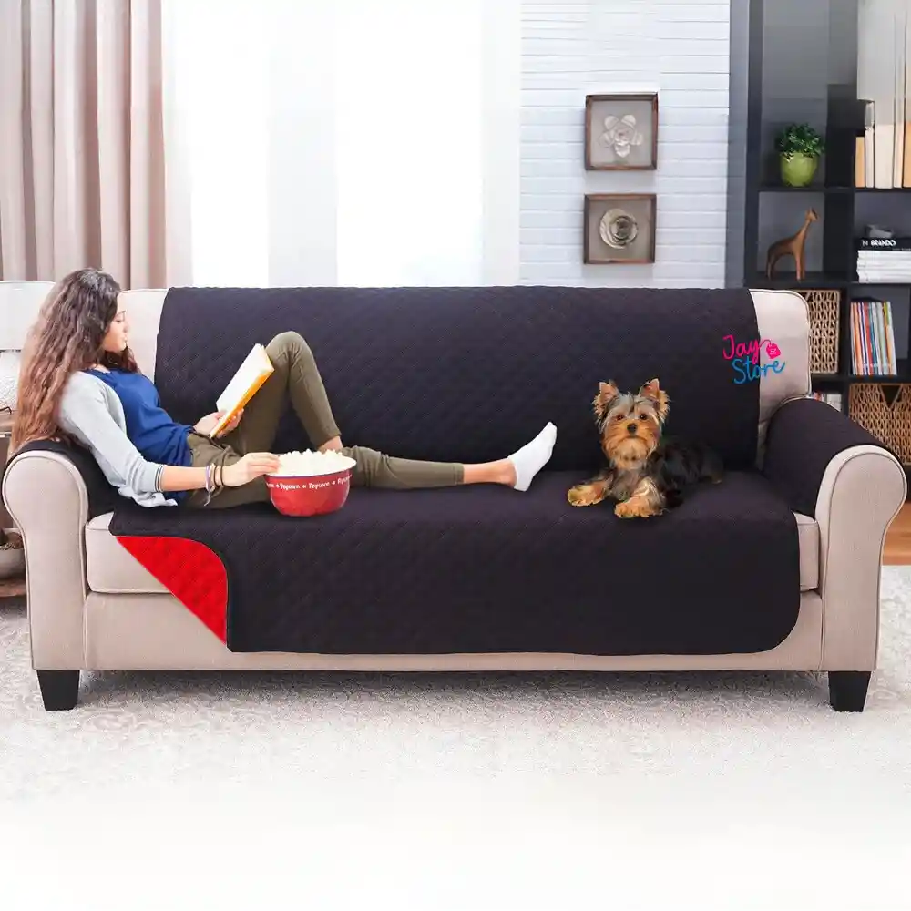 Protector Sofá Forro Mueble Doble Faz 3 Puestos Reversible