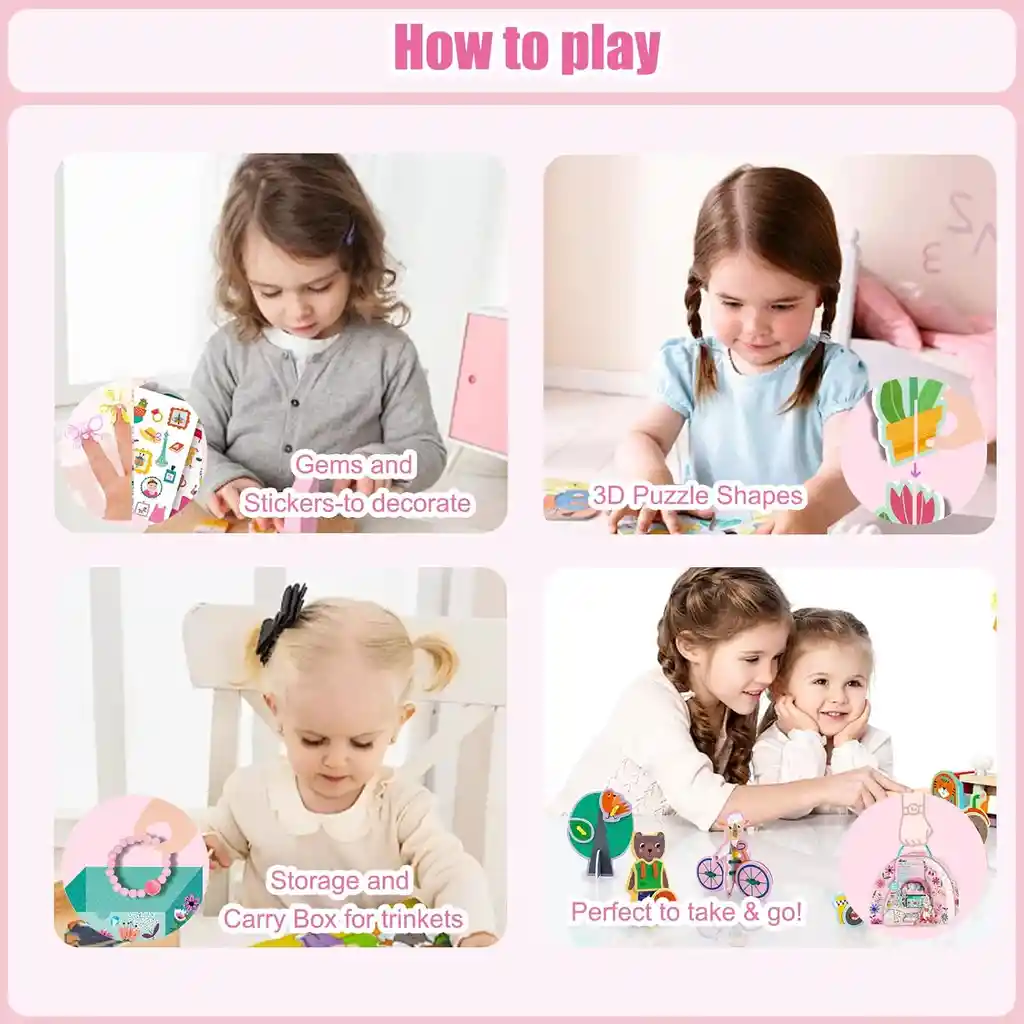 Juego Didáctico Caja Creativa Manualidades 3d Para Niños