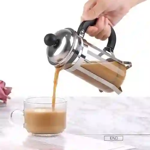 Cafetera Prensa Francesa 600ml En Vidrio - Color Plata