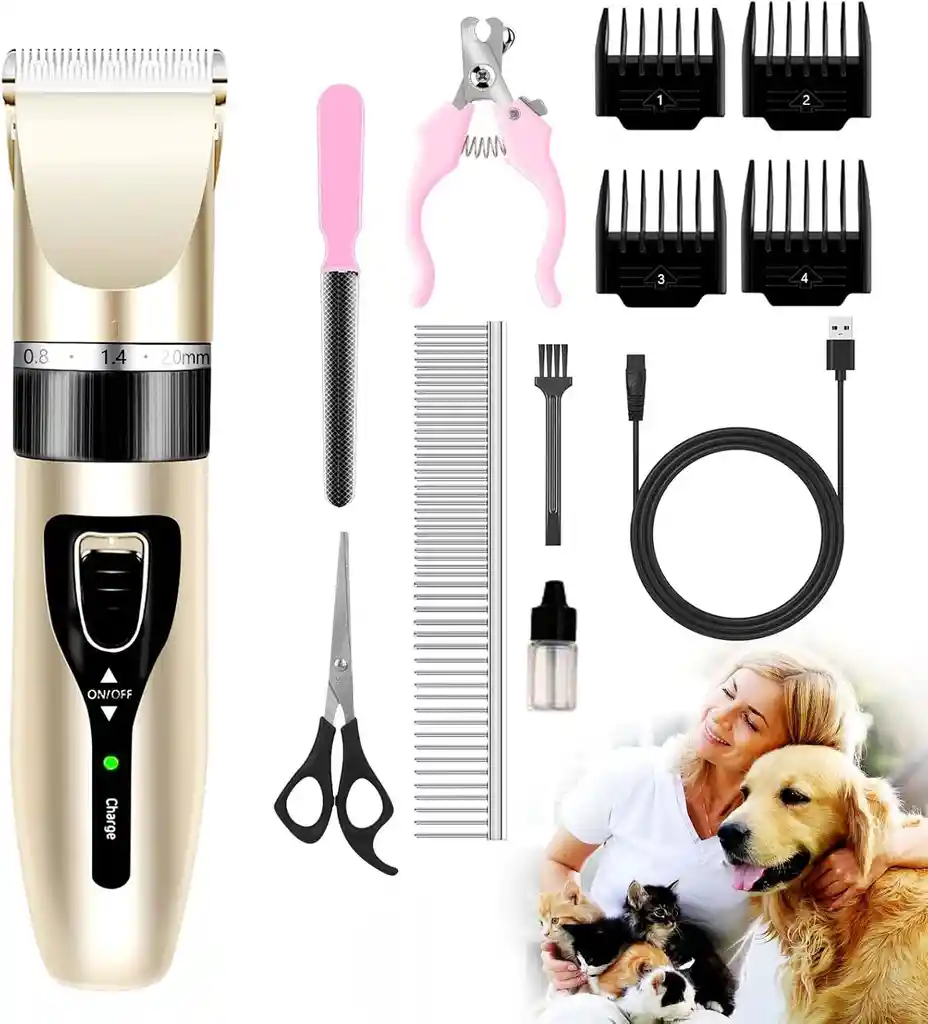 Maquina De Peluquería Canina Kit Mascotas Inalámbrica Full Mascotas