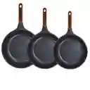 Juego De Sartenes En Mármol X3 Swisshome Con Tapas Silicona
