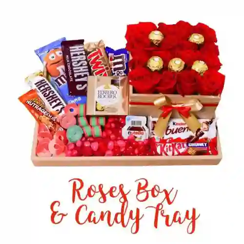 Dulces Choco Y Rosas Tray
