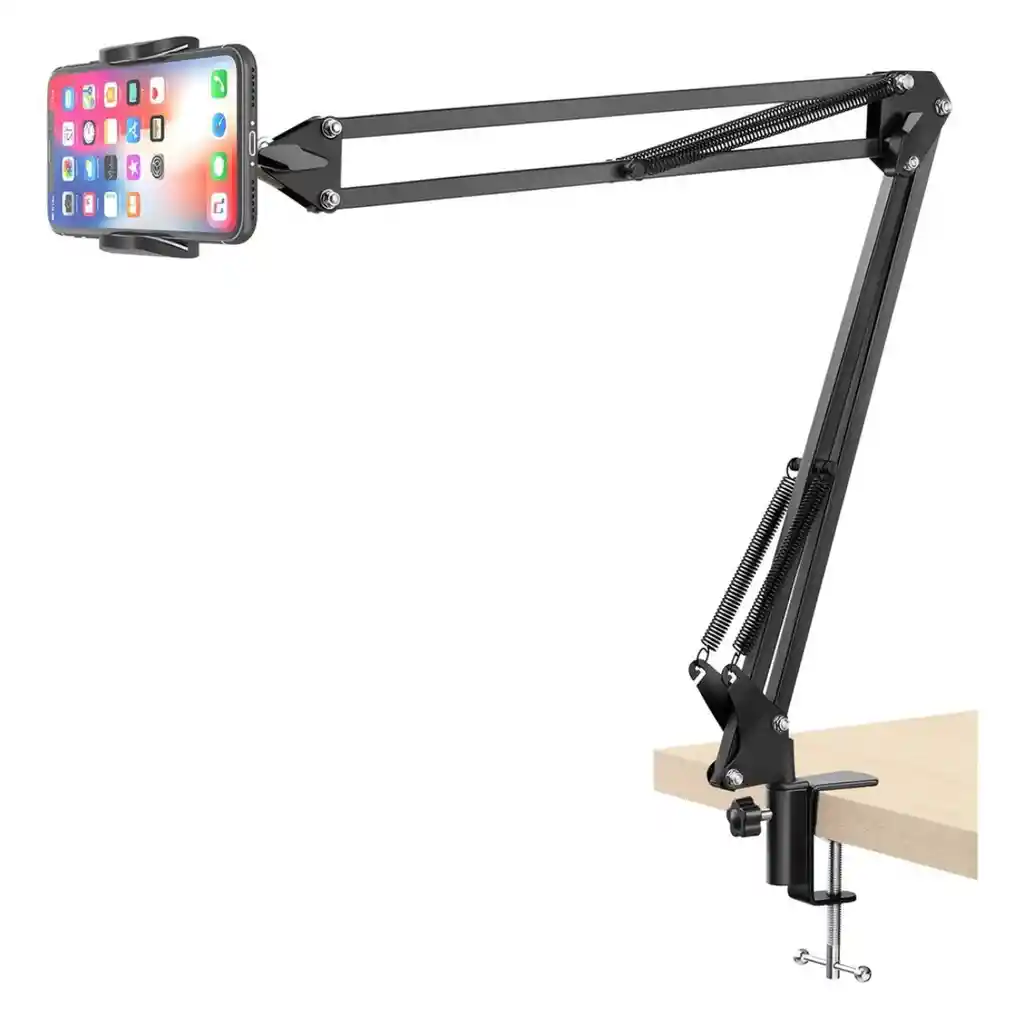 Soporte Brazo Articulado De Suspensión Metálica Con Rosca 1/4 Para Celular, Tablet Y Más