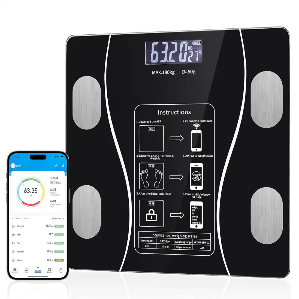 Balanza Corporal Digital Bluetooth Báscula Inteligente 180kg