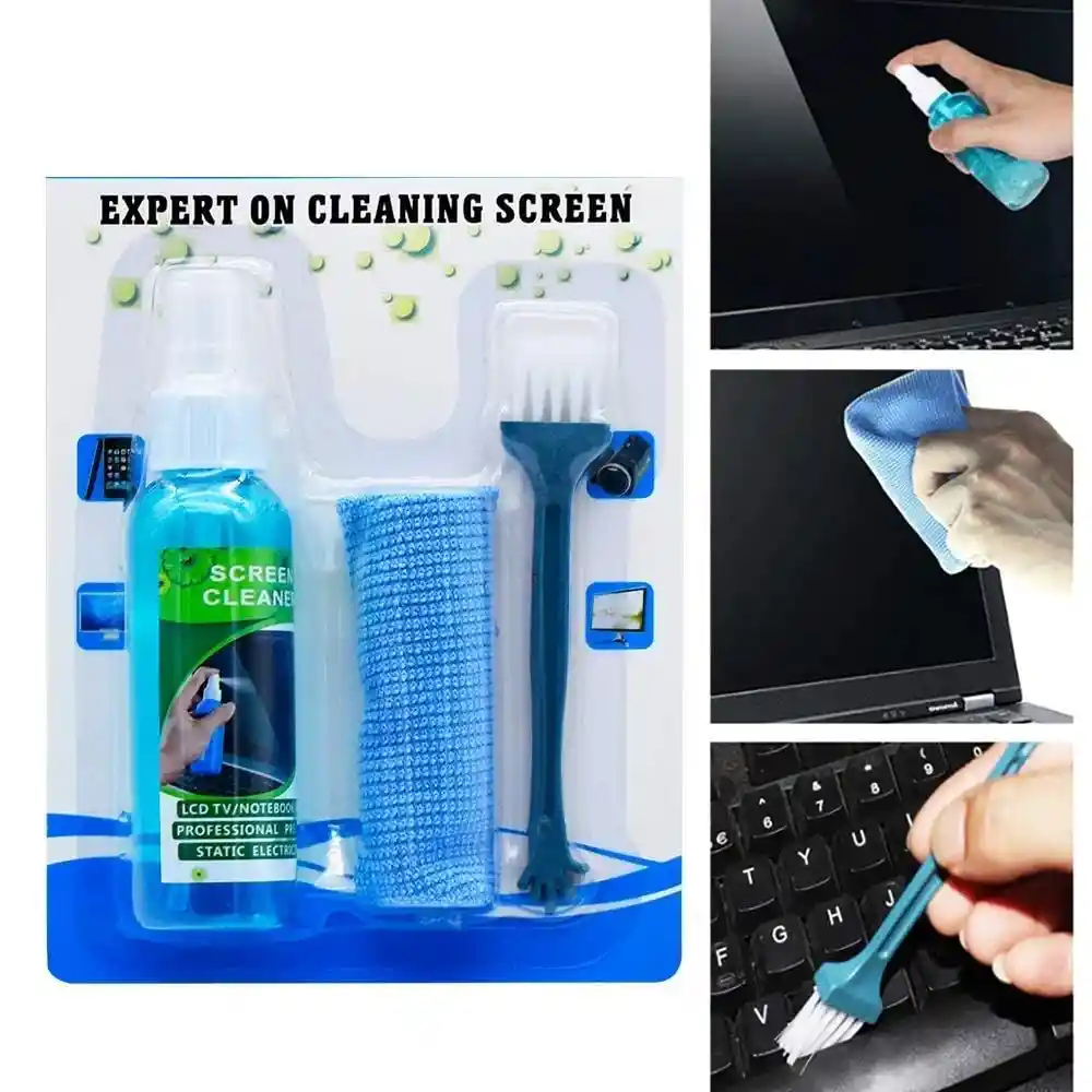 Kit Limpiador De Pantalla Y Teclado Tv Lcd Tablet Notebook Celular Movil Lentes Camara