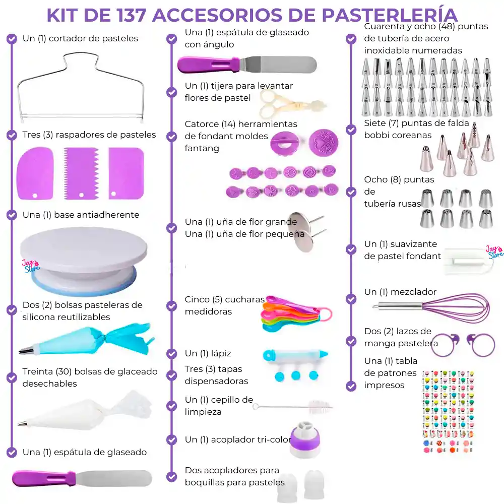 Kit Pasteleria Juego Decoracion Tortas Ponques X137 Piezas