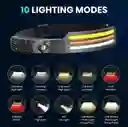 Linterna Frontal Con Sensor, Luz Led, Recargable Por Usb, 5 Modos De Iluminación